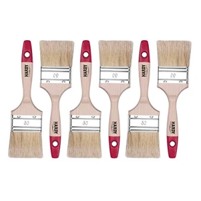 Afbeelding van Hardy Working Tools A0200 360625 Platte borstelset, 6 delig, stuks, 60 mm breed, schilderpenselenset met houten handvat, lakkwasten serie *36*, penseelset