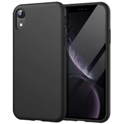 Afbeelding van JETech Siliconen Hoesje voor iPhone XR, 6,1 Inch, Zijdezachte Full body Beschermhoes, Schokbestendige Case met Microvezel Voering (Zwart)