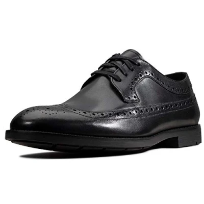 Afbeelding van Clarks heren ronnie limit brogues, zwart leer, 39.5 EU
