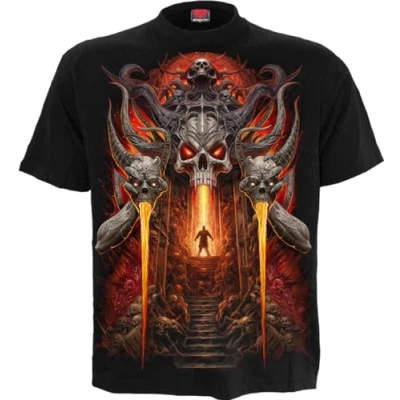 Afbeelding van Spiral Gates Of Hell T shirt zwart S 100% katoen Basics, Horror, Rock wear, Schedels