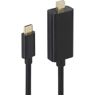 Afbeelding van Renkforce USB C / Mini DisplayPort Adapterkabel stekker, stekker 5.00 m Zwart RF 3421684 displaykabel