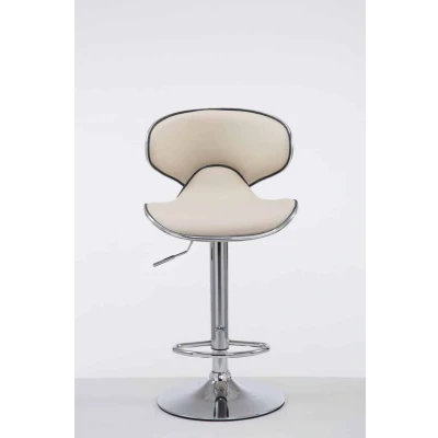 Afbeelding van Barkruk Notodden Kunstleer Chrome frame Crème