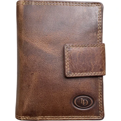 Afbeelding van Leather Design portemonnee leren dames bruin RFID beschermd