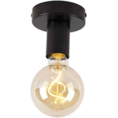 Afbeelding van QAZQA Moderne plafondlamp zwart 9 cm Facil
