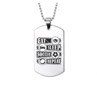 Afbeelding van Ketting RVS Eat Sleep Soccer Repeat