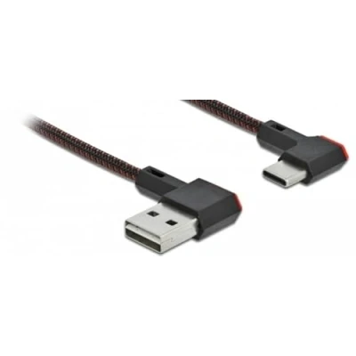Afbeelding van DeLOCK EASY USB 2.0 Cable Type A male to C™ angled left / right 0.2 m black
