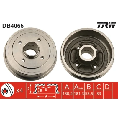 Afbeelding van Trw Remtrommel DB4066