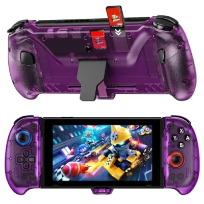 Afbeelding van NexiGo Hall Effect Gripcon (Gen 2) with Kickstand and HDMI Out for TV Docking, Sensing Joystick Switch/Switch OLED, Handheld Mode, 4K/1080P Supported USB 3.0 Port, Purple