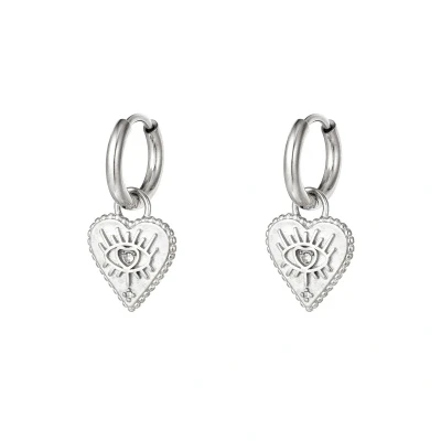Afbeelding van Oorbellen Hart Ogen Yehwang One size Zilver