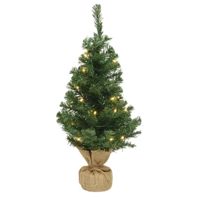 Afbeelding van kunstkerstboom op batterij met 10 micro LED lampjes 45CM