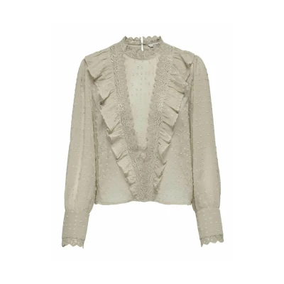 Afbeelding van ONLY Onlsila Life Dobby L/S Top WVN, Humus, XS