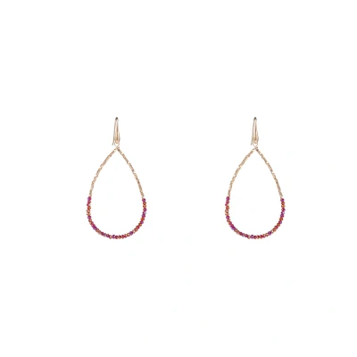 Afbeelding van Day&amp;Eve by Go Dutch Label Oorhangers Elegant Beads Drop Fuchsia