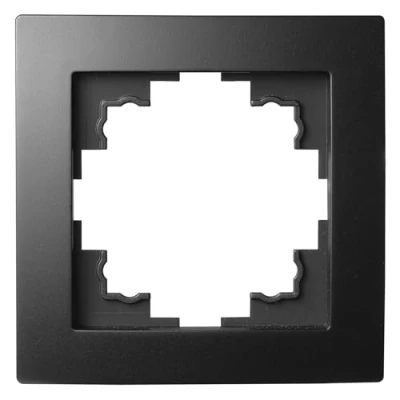 Afbeelding van kader FLAIR voor schakeldozen, enkelvoudig stopcontactframe, schakelframe, enkel frame, mat zwart