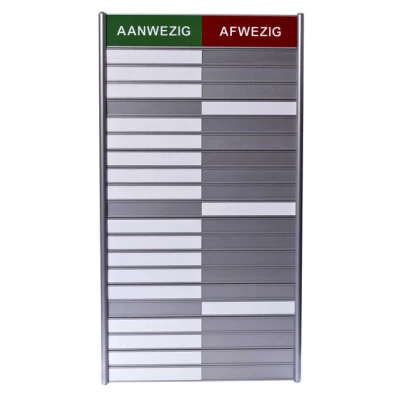 Afbeelding van Aan afwezigheidsbord voor 20 namen