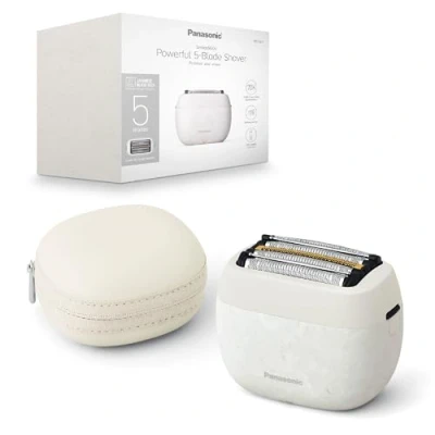Afbeelding van Panasonic ES PV6B W803 Series 900s Shaver, Wet &amp; Dry, Elektrisch Scheerapparaat met 5 Koppen voor Mannen, Responsieve Baardsensor, USB C, Draagtas, NAGORI® Marmer Wit
