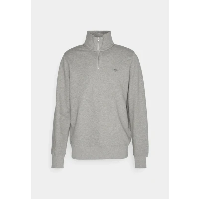 Afbeelding van GANT Shield HALF ZIP Sweater, Heren, Maat: 3XL, Grau