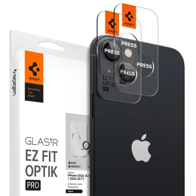 Afbeelding van Spigen OPTIK.TIK.TR EZ FIT Camera Lens Tempered Glass iPhone 14 / Plus (2 pack)