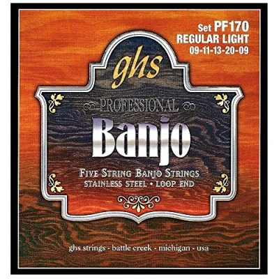 Afbeelding van GHS BANJO RVS String Set 5 PF170 Normaal Licht