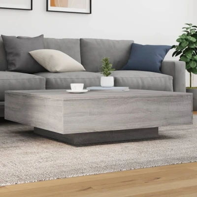Afbeelding van Salontafel met LED verlichting 100x100x31 cm grijs sonoma eiken
