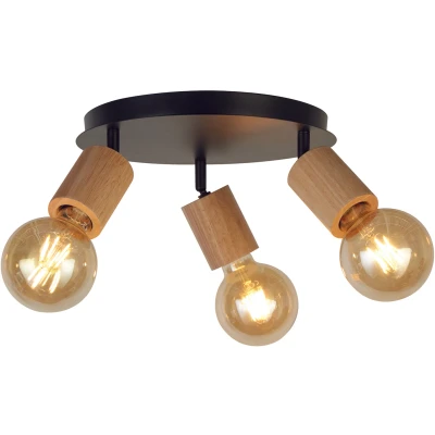 Afbeelding van Houten plafondlamp Spinny 3 lichts 50211 3NA