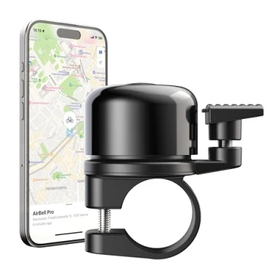 Afbeelding van AirBell Pro Fietsbel, met geïntegreerde tracker, voor Apple Zoek mijn netwerk, AirTag alternatief