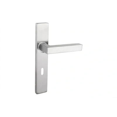 Afbeelding van Lavuzo deurkruk Viterbo RVS met rechthoekig schild SL72 Per set