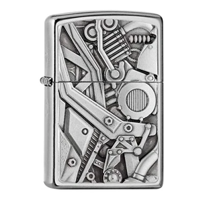 Afbeelding van Zippo 2007111 Stormaansteker, motor, embleem Attached, Street Chrome, navulbaar, in hoogwaardige geschenkdoos, zilver