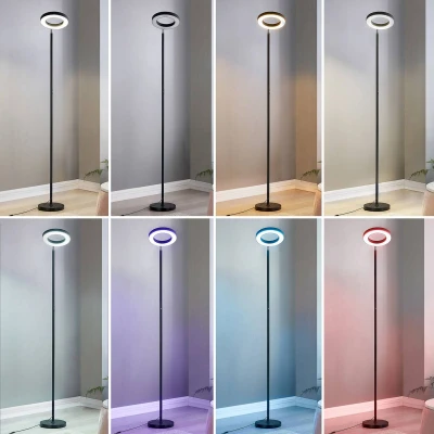 Afbeelding van Lindby Slimme binnenverlichting RGB met touchdimmer CCT 1licht Metaal, kunststof H: 168 cm zwart Inclusief lichtbron