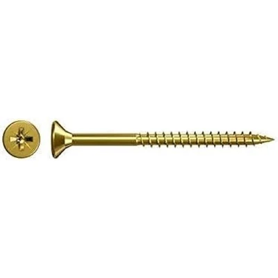 Afbeelding van Fischer 551186 Spaanplaatschroeven 5 mm 60 Kruiskop Pozidriv Staal Galvanisch verzinkt geel gechromateerd 200 stuk(s)