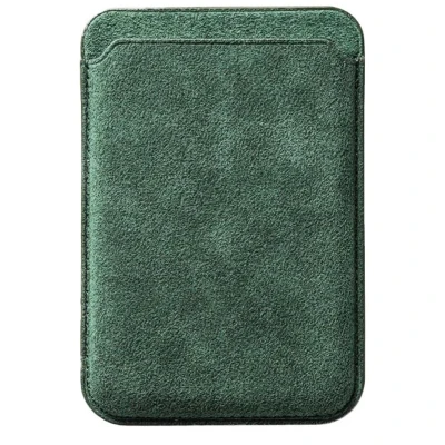 Afbeelding van Mastersøn Alcantara Magsafe Wallet Groen Portemonnee Pasjeshouder Apple iPhone Kaarthouder Emerald Green