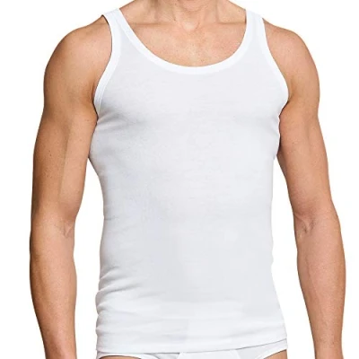Afbeelding van Schiesser® 4 pack heren onderhemden, okselhemden, tanktop, wit, maat 5, 6, 7, 8, 9, nieuw, XXL