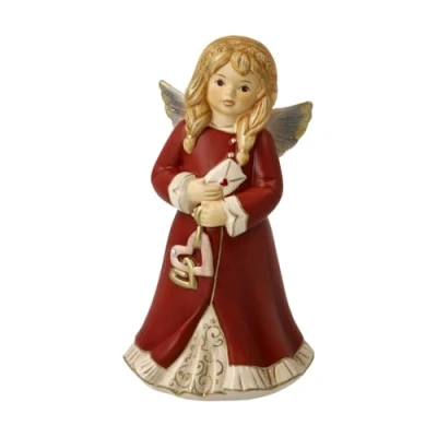 Afbeelding van Goebel Engelfiguur liefdevolle groet bordeaux hemelbodes Kerstmis