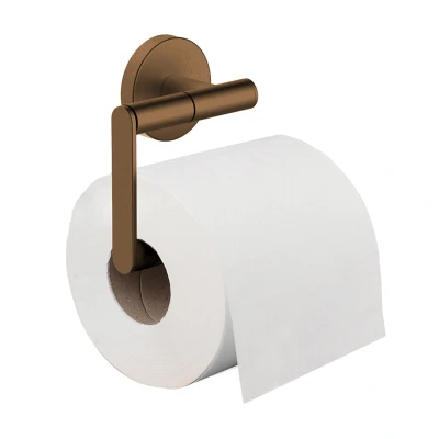 Afbeelding van Wiesbaden Alonzo toiletrolhouder zonder klep geborsteld brons koper