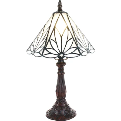 Afbeelding van Clayre &amp; Eef Witte Tafellamp Tiffany Ø 20*34 cm E14/max 1*40W 5LL 6191
