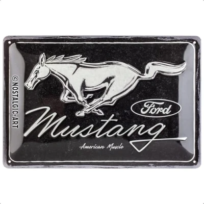 Afbeelding van Nostalgic Art Metalen Retro Bord, Ford Mustang Horse Geschenkidee voor fans van autoaccessoires, metaal, Vintage ontwerp, 20 x 30 cm