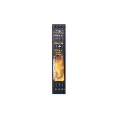 Afbeelding van Drennan Onderlijnen Acolyte Silverfish Barbless (15cm) Maat : Haak 14 0.12mm