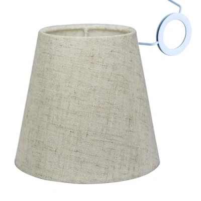 Afbeelding van Sinta Lampenkappen stof moderne vervanging lichtkap E14/E27 reserve lampenkap kleine hanglamp voor kaars kristal kroonluchter licht muur tafellamp, Ø 13 cm/5,5 inch linnen