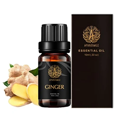 Afbeelding van etherische olie voor aromatherapie gember, 10 ml, therapeutische graden luchtbevochtiger, 100% pure diffuser, massage, gemberolie huid en haarverzorging