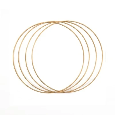 Afbeelding van Vaessen Creative Metalen ringset voor ambachten, 4 stuks, Ø 25 cm of 9,8 in diameter, 3 mm dik, Dream Catcher hoepel, krans ring macramé wandophanging, haak, Boho decor huwelijksdecoraties