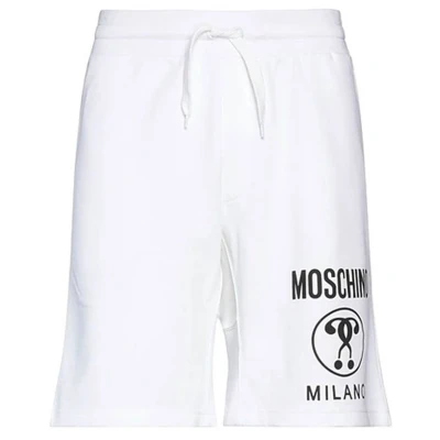 Afbeelding van Cotton Shorts with Contrast Logo and Drawstring Waistband White