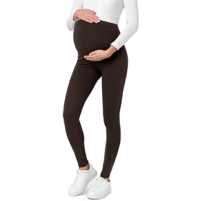Afbeelding van BE Mammy BE20 230 LE Dames Zwangerschapsleggings Lang Katoen Elasthan Yogabroek Bruin XXL