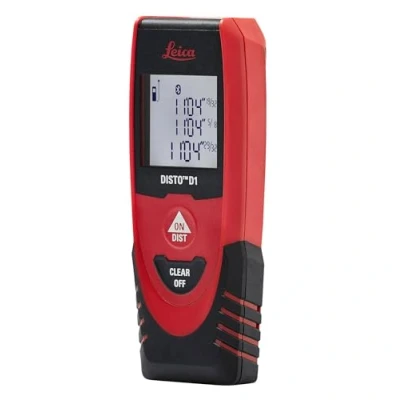Afbeelding van Leica DISTO D1 eenvoudige laserafstandsmeter met Bluetooth (app gebruik) en bediening (binnenbereik van 40 m)
