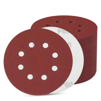 Afbeelding van 80 stuks schuurpapier 125 mm klittenband, schuurschijven 8 gaten, excentrisch rond (80 60 korrel)
