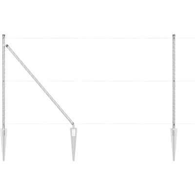 Afbeelding van vidaXL Hekpalen met Spijker 7 stuks Ø32 mm 160 cm Gegalvaniseerd Staal