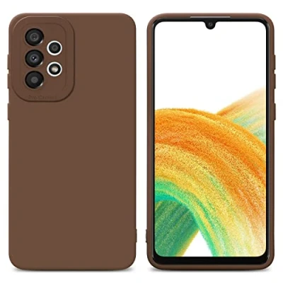 Afbeelding van Cadorabo Hoesje geschikt voor Samsung Galaxy A72 4G / 5G in FLUID BRUIN Beschermhoes TPU silicone Cover Case