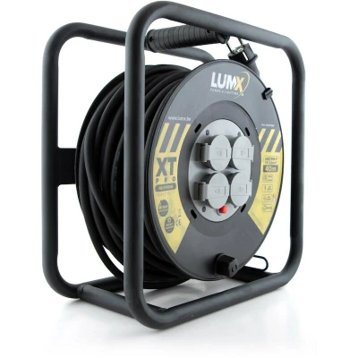 Afbeelding van LUMX LM 87240 XT pro kabelhaspel professioneel 40 m 230V 16 A 2P+A BE/FR zwart