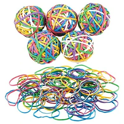 Afbeelding van nbeads 5 rollen 600 stuks kleurrijke elastieken bal, elastische elastieken, schrijfwarenhouder, bandlussen, rubberen ring voor haar, knutselen, kunsthandwerk, documenten, kantoorbenodigdheden organiseren