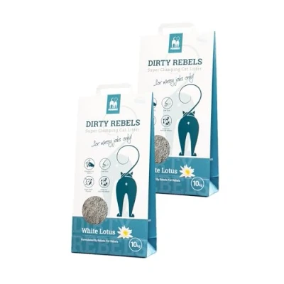 Afbeelding van Dirty Rebels kattenbakvulling WHITE LOTUS 2 pack (2x10 L) extreem snel klontvormend