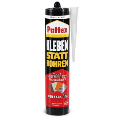 Afbeelding van Pattex Lijmen in plaats van boren High Tack, montagelijm en bouwlijm met hoge initiële hechting, sterke lijm voor bijna alle ondergronden, flexibele alleslijm, 1 x 440 g patroon
