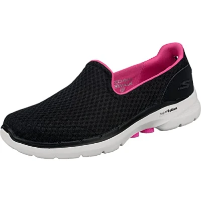 Afbeelding van Skechers Go Walk 6 Big Splash Sneaker voor dames, Zwart Roze, 43 EU